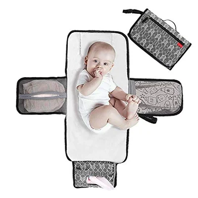 Lekebaby Portable Nappy Changing Mat - A-Grey / 1 Count (Pack of 1)