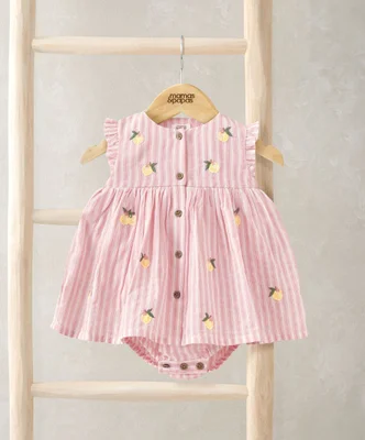 Lemon Embroidered Dress