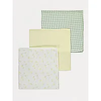 Lemon Gingham Muslin Squares 3 Pack - Default
