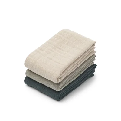 Lewis Muslin Cloth 3-pack - Dove blue mix - Dove blue mix