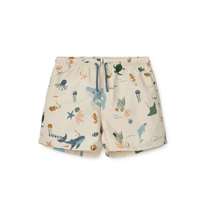 Liewood Aiden Printed Board Swim Shorts - Sea Creature / Sandy