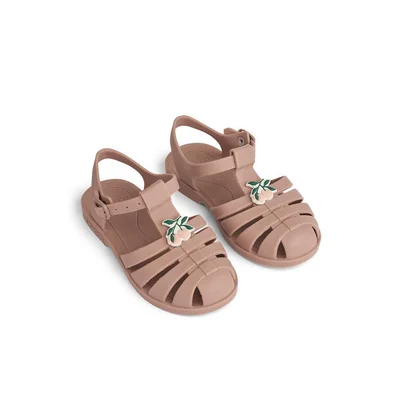 Liewood Bre Jelly Shoes Sandals with Charms - Peach / Dark Rose