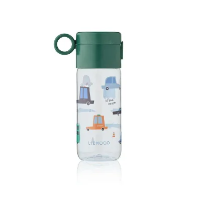 Liewood Clemence Tritan Bottle 350ml - Cars - Green