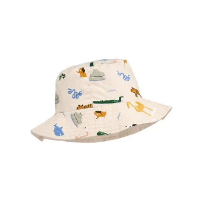 Liewood Damon Reversible Bucket Hat - Around The World / Sandy