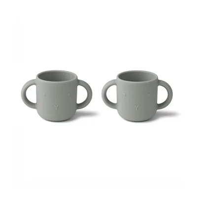 Liewood Gene Silicone Cups - Rabbit - Dove Blue - 2 Pack