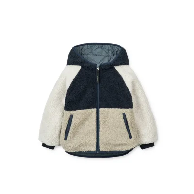 Liewood Jackson Reversible Fleece Jacket - Whale Blue Multi Mix - 80 / Whale Blue Multi Mix