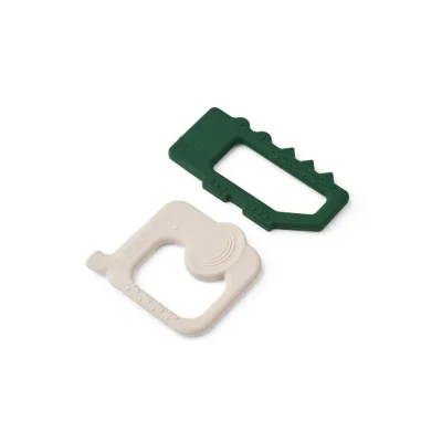 Liewood Jonathan All Together Teether - 2 Pack - Garden Green - Sandy - Garden Green/Sandy