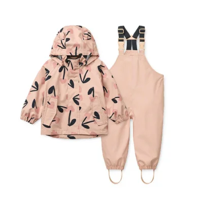 Liewood Manu Rainwear Set - Mega Cherry Heart/ Rosey Mix - 80