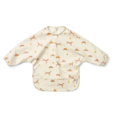 Liewood Merle Printed Cape Bib - Panda / Sandy - Dream / Ecru