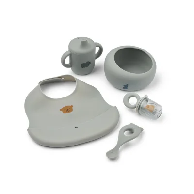 Liewood Mileah Baby Weaning Mealtime - Dove Blue / One size