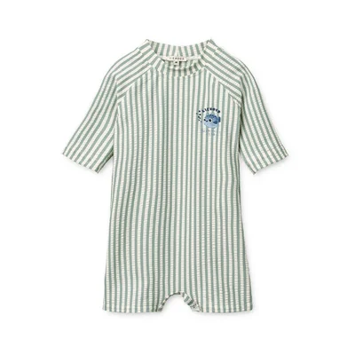 Liewood Thor Seersucker Baby Swim Jumpsuit - Peppermint / Sandy