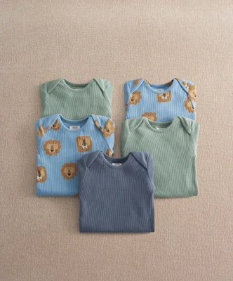 Lion Print Bodysuits (Pack of 5) - 12-18 Months