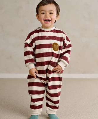 Lion Stripe Romper - 6-9 Months
