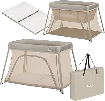 LIONELO Travel Cot & Playpen 3-in-1 ALICE Foldable Baby Cot