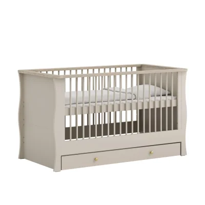 Little Acorns Celeste Cotbed with Underdrawer - Cashmere & Grey Ash - Cashmere & Grey Ash