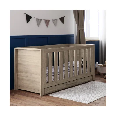 Little Acorns Ellesmere Cotbed with Underdrawer - Grey Ash