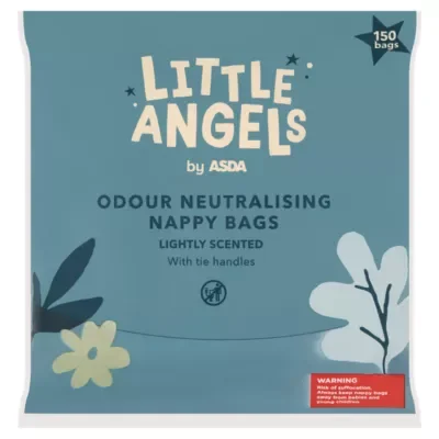 LITTLE ANGELS by ASDA 150 Nappy Bags with Tie Handles - Default