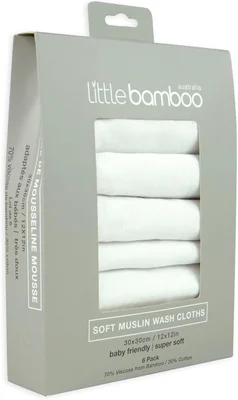 Little Bamboo Muslin Baby Wash Cloths