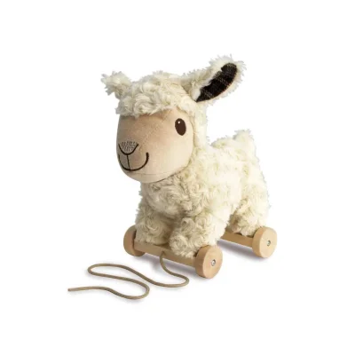 Little Bird Told Me Lambert Sheep Pull Along Toy - White - Natural