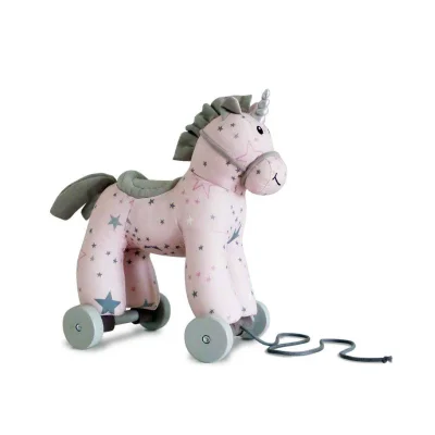 Little Bird Told Me - Pull-Along Unicorn - Celeste (6m+) - White,Silver