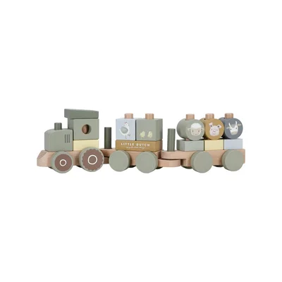 Little Dutch Little Farm Stacking Train Tractor - Multicolor / One Size