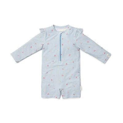 Little Dutch Swimsuit Long Sleeves - Sunny Flowers Blue