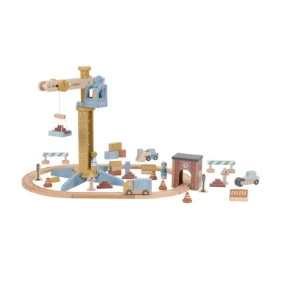 Little Dutch Wooden Train Track Crane Set