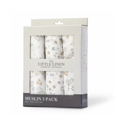 Little Linen 3 Pack Muslin Prints-Cheeky Koala - Default