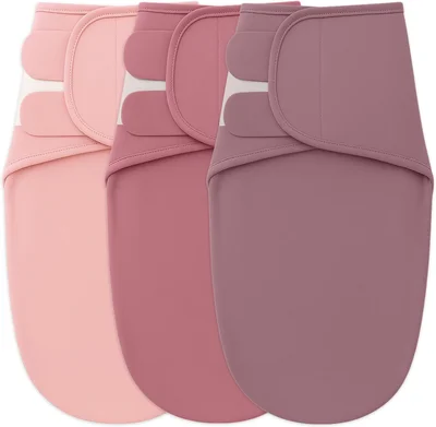 Little Seeds Swaddle Blanket 0-3 Months, 3-Pack Organic Cotton Baby Swaddles - Swaddles for Newborns Infant Boys & Girls, Soft & Snug Hip-Healthy Swaddling Blankets - Pink Variations / 0-3 Months