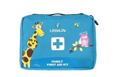 LittleLife Family First Aid Kit with CE Certified Contents, Ideal for Home and Family Holidays to Treat Common Injuries