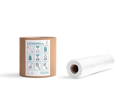 LOCKSMELL Nappy Bin Liner (200m) Compatible with Tommee Tippee Sangenic & Other Nappy Bin Cartridges| Equivalent to 16 Sangenic Refills + REFILL TUBE