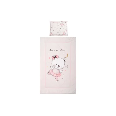 Lorelli Cosy Ranforce 3 Piece Bedding Set - Pink Ballerina Bear