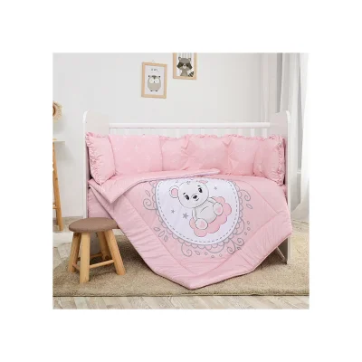 Lorelli Lily Ranforce Bedding Set 60/120cm – Little Bear Pink