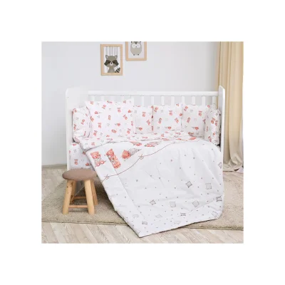 Lorelli Ranforce 5 Piece Bedding Set with Cot Bumper – Bears Beige