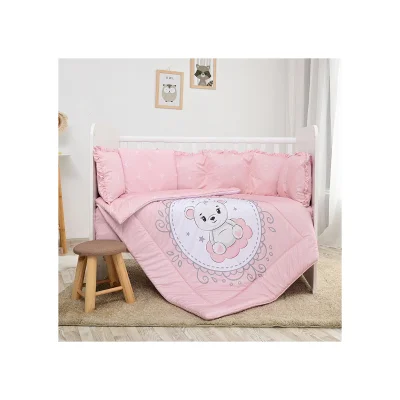 Lorelli Ranforce 5 Piece Bedding Set with Cot Bumper – Little Bear Grey