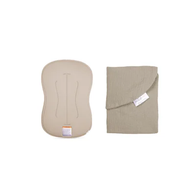 Lounger Curve + Muslin Cover Set - Birch / 0-6m