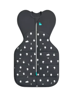 Love to Dream Swaddle Up, Organic Cotton & Merino Wool Baby Sleeping Bag, 2.5Tog, Charcoal