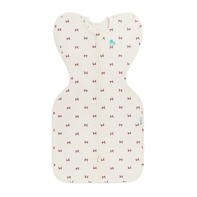 Love To Dream™ Swaddle UP™, Small 3.5–6 kg – Cotton Bows Cream | Snug Fit, Supports Healthy Sleep Routine | 1.0 Tog Ideal for Spring & Summer (20–24°C) | Machine Washable Cotton & Double Zip - Cream / Small (3.5-6kg)