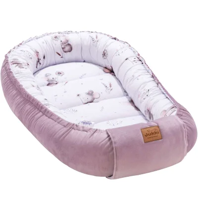 Lovely Mouse & Heather Soft Velvet Baby Nest Cocoon Comfort - Jukki.uk - Baby Shop - Default