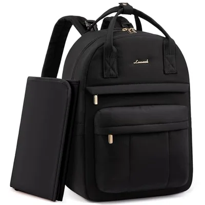 LOVEVOOK Baby Changing Bags, Large Nappy Backpack Lightweight Diaper Bag With Portable Changing Mat & Stroller Straps Maternity Pregnancy Hospital Bag Rucksack for Mom & Dad - Black / 17 x 30 x 42.5 cm