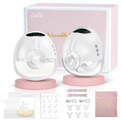 Lulia Breast Pump Hands Free, 4 Modes and 9 Levels Electric Breast Pump - White