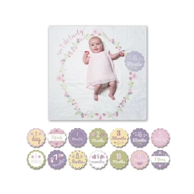 Lulujo Milestone Swaddle and Card Set