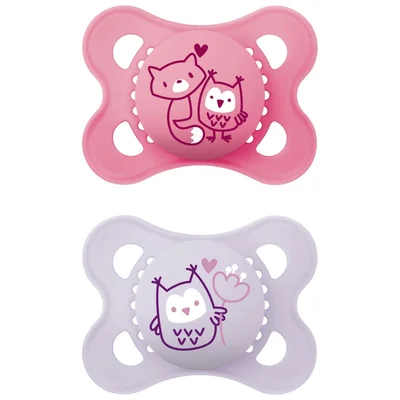 MAM 0-6 Months+ Original Dummies 2 Pack Pink