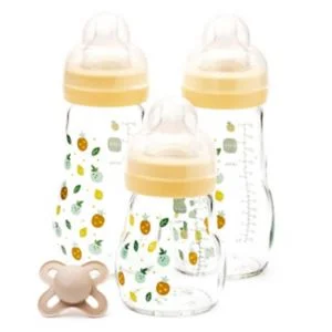 MAM Glass Baby Bottle Set Including Start Soother