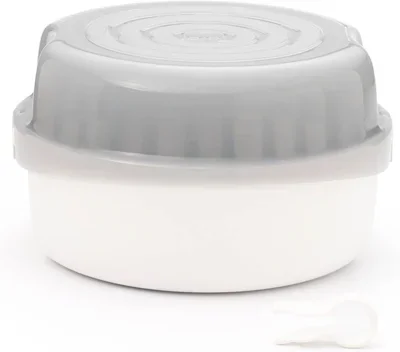 MAM Microwave Steriliser I for Quick and Easy Steam or Cold Water Sterilisation | Sterilises up to 6 X Bottles in 5 Minutes | Baby Accessories | Grey - Baby Bottle Steriliser