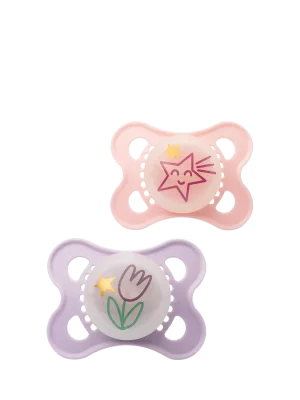 MAM Night Glow in the Dark Soother, Pack of 2, 0-6 months, Bird - Bird