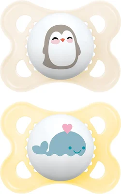 MAM Original Dummy | 0-6 months | newborn dummy | 94% acceptance | breastfeeding-friendly | recommended by midwives | tooth-friendly | SkinSoft silicone | penguin/whale |