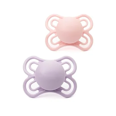 MAM Perfect Soother 0–2 Months Soother 2 Pack - White - Pink/Purple / 0-6m