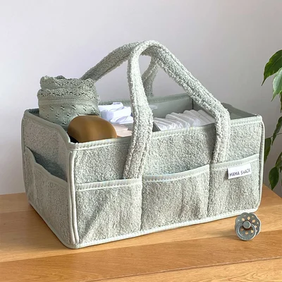 Mama Shack Teddy Fleece Nappy Caddy