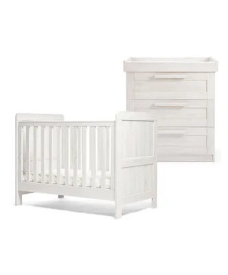 Atlas 2-teiliges umbaubares Gitterbett-Set mit Wickelkommode